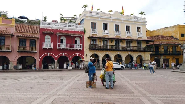 Colômbia Cartagena Índias 2022 Percorrendo Ruas Antiga Colônia Espanhola Patrimônio — Fotografia de Stock