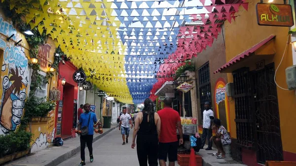 Колумбия Картахена Индиас 2022 Прогулка Улицам Старого Испанского Города Картахена — стоковое фото