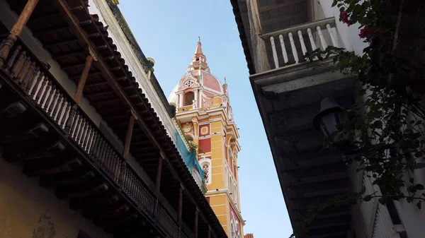 Колумбія Cartagena Indias 2022 Прогулянка Вулицями Старого Іспанського Колоніального Міста — стокове фото
