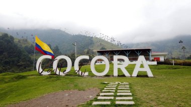 Cocora Valley Salento 'da Kolombiya bayrağı dalgalandı