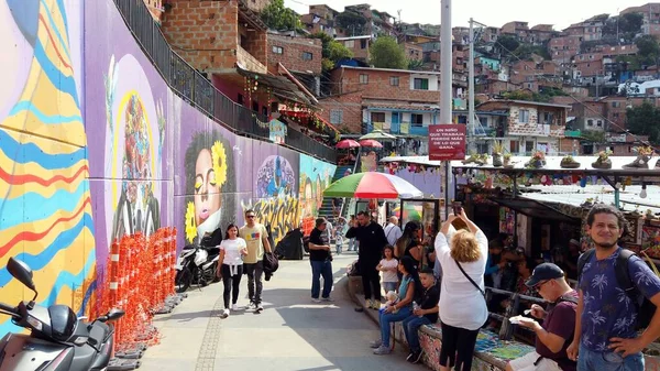 Медельин Колумбия 2022 Comuna Трущобы Один Самых Опасных Районов Мире — стоковое фото