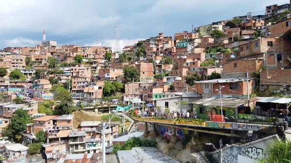 Medellin Colombia 2022 Comuna Sloppenwijken Ooit Een Van Gevaarlijkste Buurten — Stockfoto