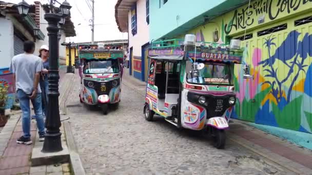 Colômbia Cartagena Índias 2022 Percorrendo Ruas Antiga Cidade Histórica Colonial — Vídeo de Stock