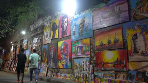 Kolombia Cartagena Indias 2022 Gaya Hidup Malam Cartagena Getsemani Warisan — Stok Video