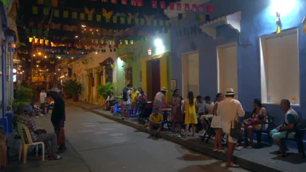 Kolombiya Cartagena Indias 2022 Kartagena Gece Hayatı Karayip Denizi Ndeki — Stok video