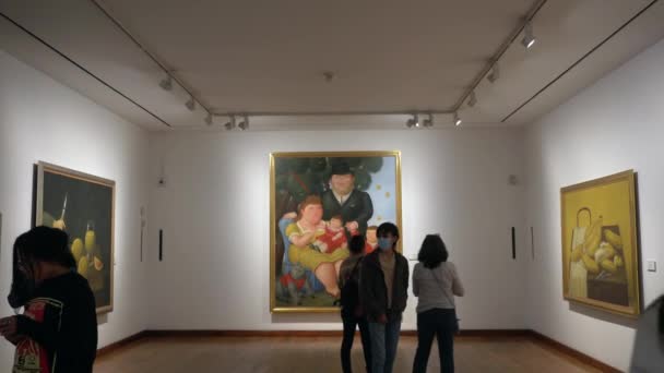 Κολομβία Νότια Αμερική Μπογκοτά 2022 Fernando Botero Μουσείο Τέχνης Στο — Αρχείο Βίντεο