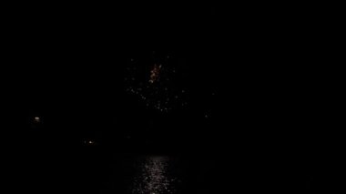 abstract background with bokeh fireworks in the night sky