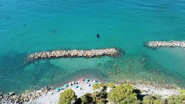 Ligúria Cinque Terre Vista Aérea Drone Framura Uma Aldeia Marítima — Vídeo de Stock