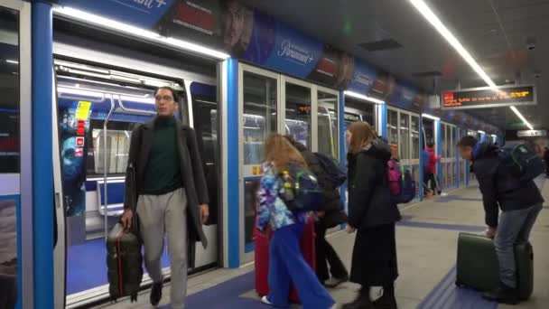 Europe Italy Milan 2023 New Line Underground Linate Airport Dateo — Stockvideo