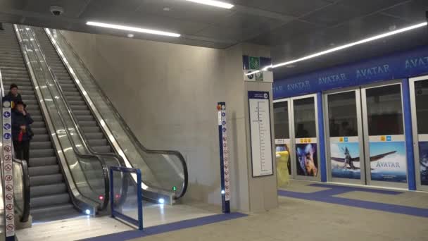 Europe Italy Milan 2023 New Line Underground Linate Airport Dateo — 图库视频影像