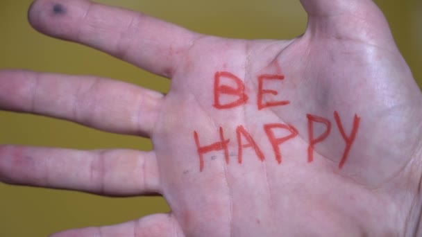 Business Man Write Happy Positive Message Hand Lifestyle — Wideo stockowe