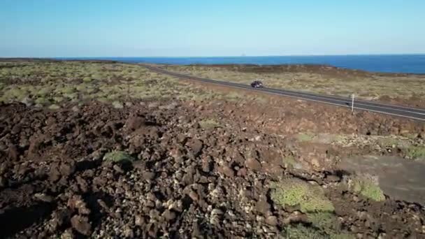 Spain Lanzarote Canary Island Drone View Beautiful Landscape Island Atlantic — Stock Video