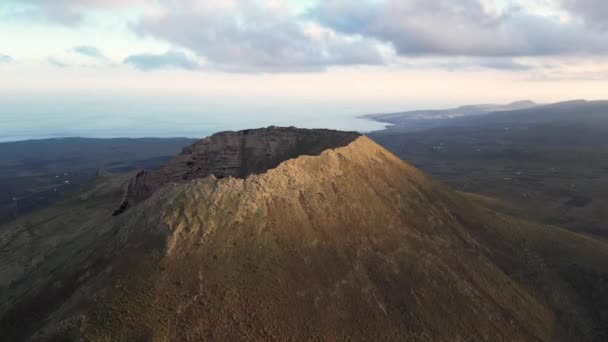 Spain Lanzarote Canary Island Drone View Beautiful Landscape Island Atlantic — Stok video