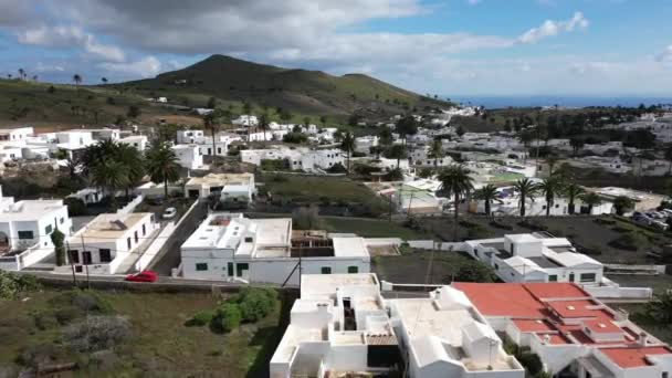 Spain Lanzarote Canary Drone Aerial View Piscinas Naturales Punta Mujeres — Video