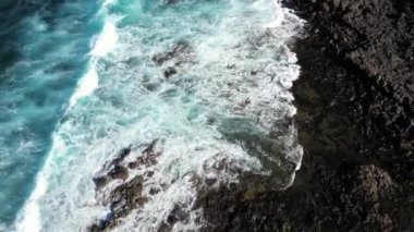 Spain, Lanzarote, Canary island - drone view of the beautiful landscape of the island of the atlantic ocean