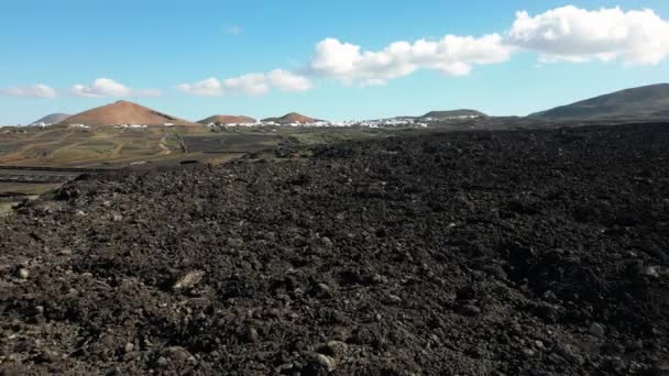 Spain Lanzarote Canary Island Drone View Beautiful Landscape Island Atlantic — Video Stock