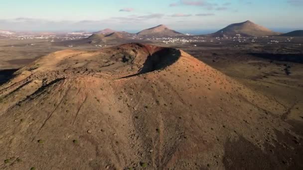 Spain Lanzarote Canary Island Drone View Beautiful Landscape Island Atlantic — Vídeo de Stock