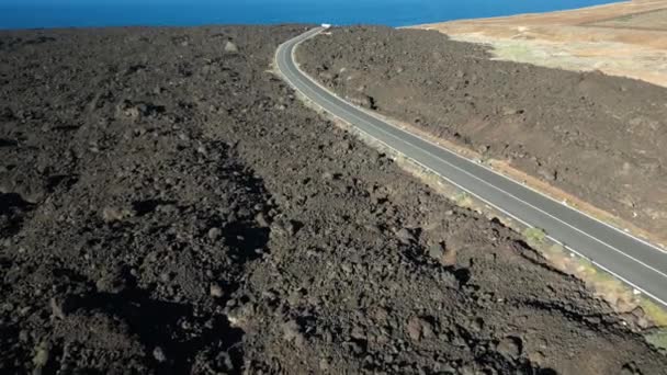 Spain Lanzarote Canary Island Drone View Beautiful Landscape Island Atlantic — 图库视频影像