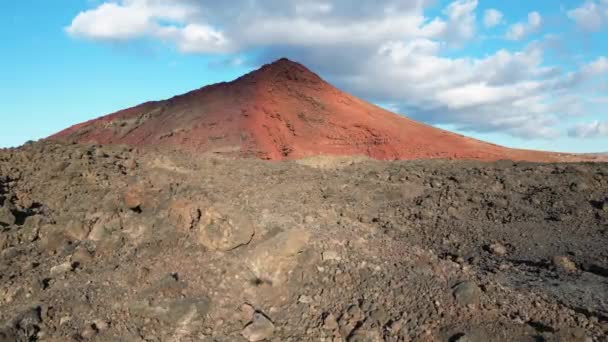 Spain Lanzarote Canary Island Drone View Beautiful Landscape Island Atlantic — Vídeo de stock