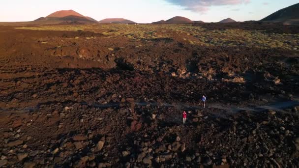 Spain Lanzarote Canary Island Drone View Beautiful Landscape Island Atlantic — Video Stock