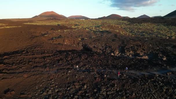 Spain Lanzarote Canary Island Drone View Beautiful Landscape Island Atlantic — Video