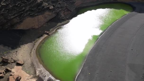 Europe Spain Lanzarote Canary Islands Charco Los Clicos Charco Verde — Wideo stockowe