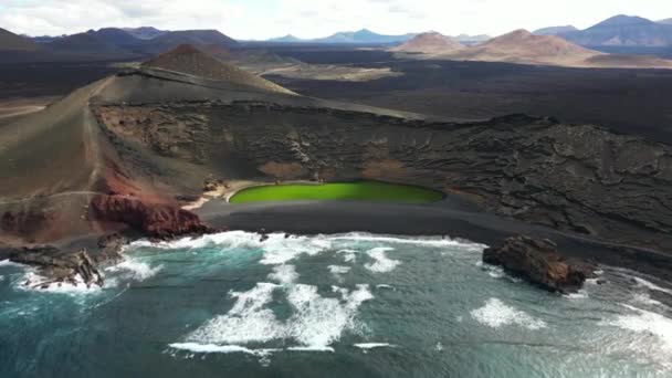 Europe Spain Lanzarote Canary Islands Charco Los Clicos Charco Verde — Stock Video