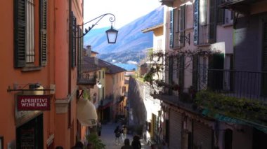 Europe, Lombardy, Bellagio, The Pearl of Lake Como, is an amazing village in the north of Italy famous for its narrow cobbled stone avenue downtown of the village tourist attraction