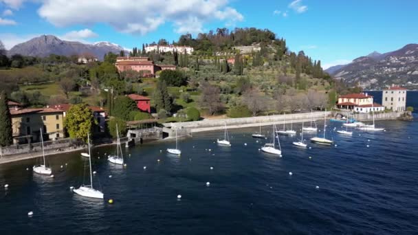 Europe Lombardy Drone Aerial View Bellagio Pearl Lake Como Amazing — Videoclip de stoc
