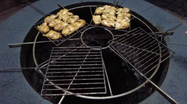a closeup shot of grilled chicken 