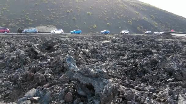 Europe Spain Lanzarote Canary Islands 2023 Timanfaya National Park Volcanic — Vídeos de Stock