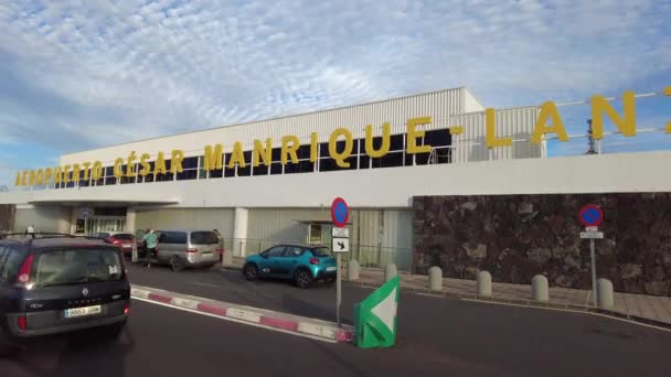 Lanzarote 2023 International Airport Cesar Manrique Terminal Check Passengers Start — Stock Video