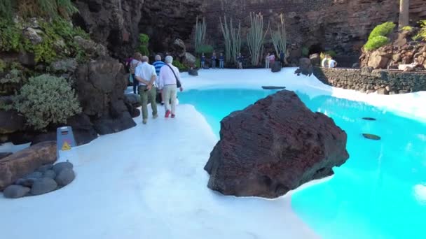 Lanzarote 2023 Jameo Del Agua Lava Cave Amazing Swimming Pool — Wideo stockowe