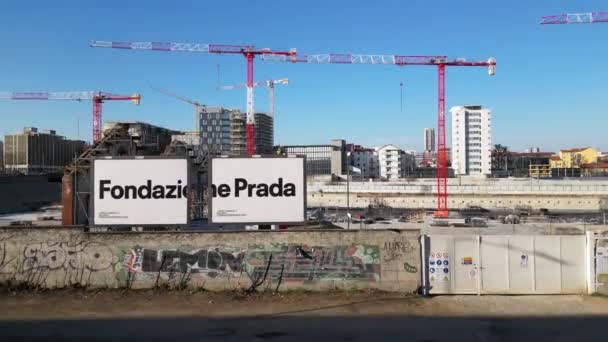 Europe Italy Milan 2023 Prada Tower Yakınlarındaki Olimpiyat Oyunları Nda — Stok video
