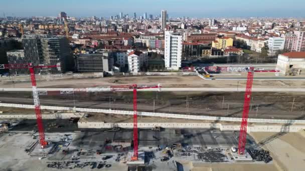 Europe Italy Milan 2023 Drone Aerial View Scalo Porta Romana — Vídeos de Stock