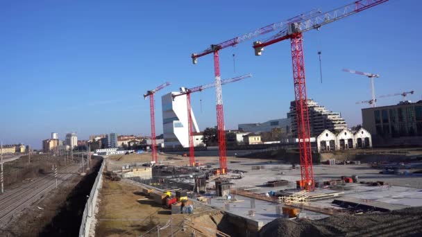 Europe Italy Milan 2023 Prada Tower Yakınlarındaki Olimpiyat Oyunları Nda — Stok video