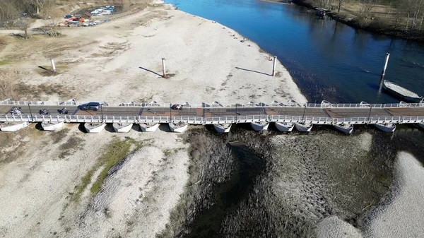Europa Itália Pavia Emergência Hídrica Aridez Seca Rio Ticino Escassez — Fotografia de Stock
