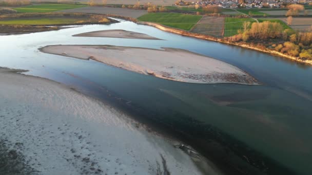 Vodní Havárie Sucho Důsledku Nedostatku Deště Důsledku Globálního Oteplování Letecký — Stock video
