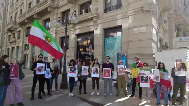 Európa Olaszország Milánó 2023 Irán Népének Tiltakozása Erőszak Kivégzés Ellen — Stock videók
