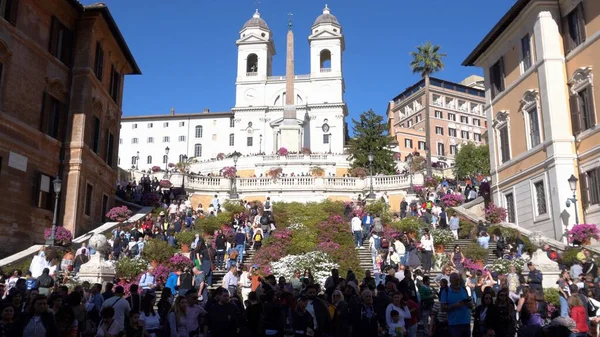 stock image Europe, Italy, Rome 2023 - Via Condotti and Piazza di Spagna is a famous tourist attraction in downtown of the capital city - sightseeing and tourist visiting the square