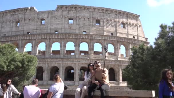 Europa Italië Rome 2023 Het Colosseum Een Van Zeven Wonderen — Stockvideo