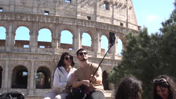 Európa Olaszország Róma 2023 Colosseum Egyike Hét Csodák Világ Unesco — Stock videók