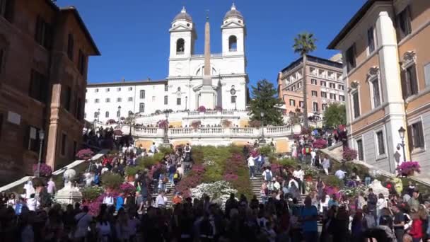 Avrupa Talya Roma 2023 Condotti Piazza Spagna Başkent Merkezindeki Ünlü — Stok video