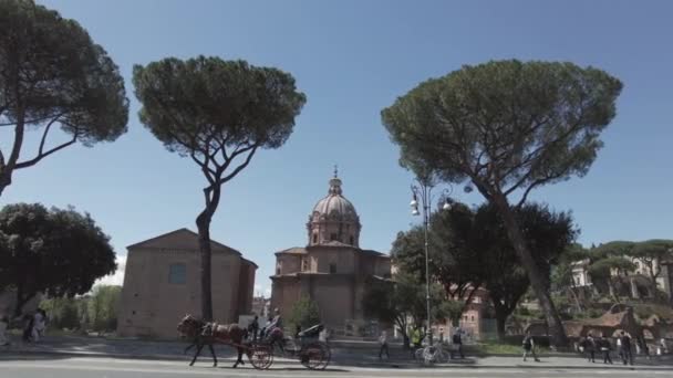 Europa Italië Rome 2023 Fori Imperiali Imperial Forums Ara Parijs — Stockvideo