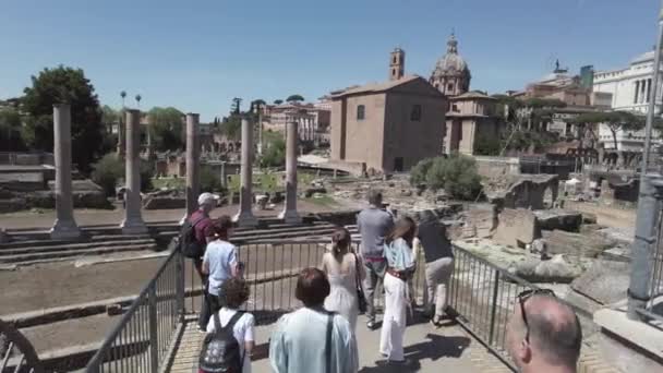 Avrupa Talya Roma 2023 Fori Imperiali Mparatorluk Forumları Ara Paris — Stok video