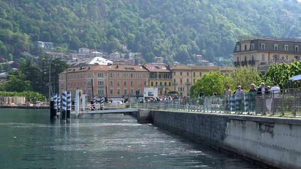 Європа Італія Комо 2023 Відновлено Набережну Озера Після Реставраційних Робіт — стокове фото
