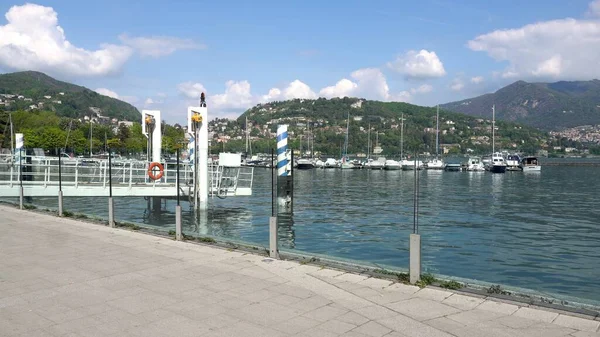 Evropa Itálie Como 2023 Promenáda Jezera Rekonstrukci Znovu Otevře Jezero — Stock fotografie