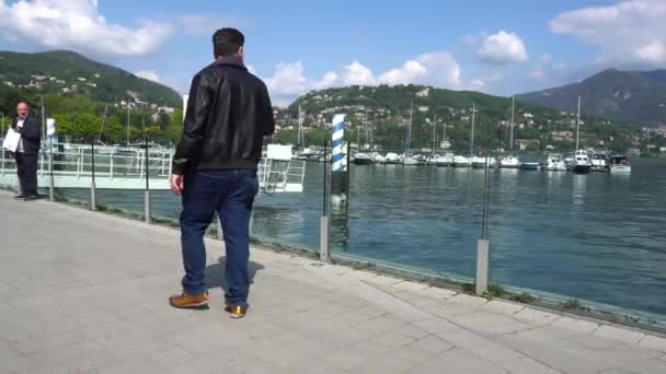 Avrupa Talya Como 2023 Yenileme Çalışmalarından Sonra Göl Yolu Yeniden — Stok video