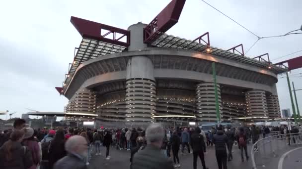 意大利米兰12月2日电 圣西罗足球场Giuseppe Meazza 为建造新的国际和米兰足球场而可能进行的拆除工程 — 图库视频影像