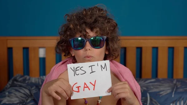 Jähriger Junge Sagt Ich Bin Schwul Outing Coming Out Konzept — Stockfoto